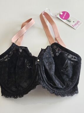 Freya Black Lace Bra 28I / 28G NWT Small Band Full Bust